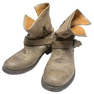 FIORENTINI + BAKER Distressed Leather Moto Boots - Size 39 (US 9)